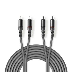 Nedis Stereo-Audiokabel | 2x RCA Male | 2x RCA Male | 5 m | 1 stuks - COTH24200GY50 COTH24200GY50