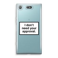 Don't need approval: Sony Xperia XZ1 Compact Transparant Hoesje