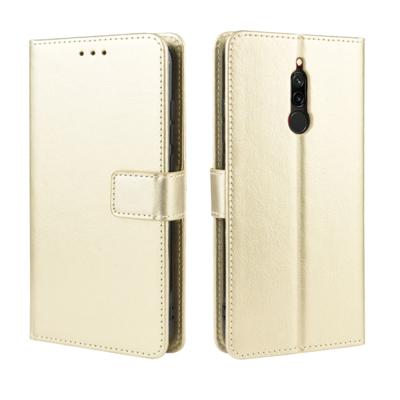 Voor Xiaomi Redmi 8 retro Crazy Horse textuur horizontale Flip lederen draagtas met houder & kaartsleuven & fotolijstjes (goud)