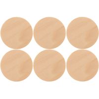 6x Houten schijven/cirkels 6 cm hobby/knutselmateriaal   -