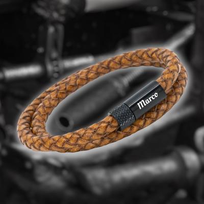 Dubbel gevlochten armband | Italiaans Valiano™ 6mm leer