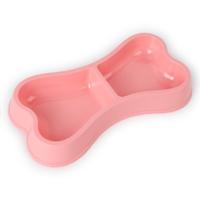 Plastic hond kommen bot-vormige Candy Color hond feeder eco-vriendelijke Double-Head kommen (roze) Plastic hond kommen bot-vormige Candy Color hond feeder eco-vriendelijke Double-Head kommen (roze)