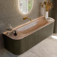 Badmeubel Mondiaz Kurve-Dlux | 150 cm | Meubelkleur Shadow | Wastafelkleur Saba | Solid surface | Wasbak midden spoelbak | Zonder kraangat(en) Badmeubel Mondiaz Kurve-Dlux | 150 cm | Meubelkleur Shadow | Wastafelkleur Saba | Solid surface | Wasbak midden spoelbak | Zonder kraangat(en)