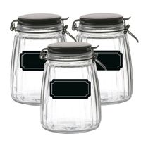 Weckpot/inmaakpot - 6x - 1.5L - glas - met beugelsluiting - incl. etiketten