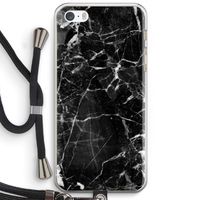 Zwart Marmer 2: iPhone 5 / 5S / SE Transparant Hoesje met koord