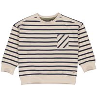 LEVV Little Jongens sweater - Merijn - AOP blauw gestreept - thumbnail