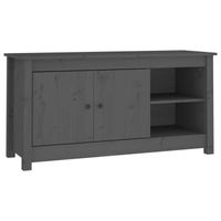 The Living Store TV-meubel - Grenenhout - 103x36.5x52 cm - Grijs - thumbnail