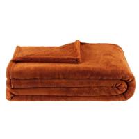 Leen Bakker - Plaid Niek XXL - Caramel - 240x220 Cm - Polyester - Bruin