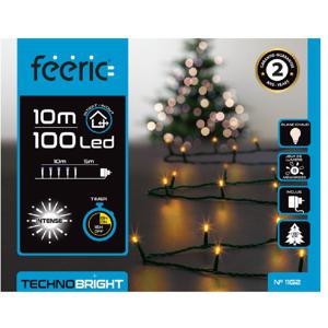 Kerstverlichting - warm wit - 10 meter - 100 led lampjes - groen snoer - 8 functies