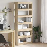 Boekenkast met plank Sonoma eiken 80 x 30 x 198 cm Bewerkt hout