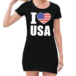 I love USA jurkje zwart voor dames