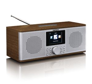 Smart radio, Internet/DAB+/FM en Bluetooth® Lenco Walnoot-Zilver
