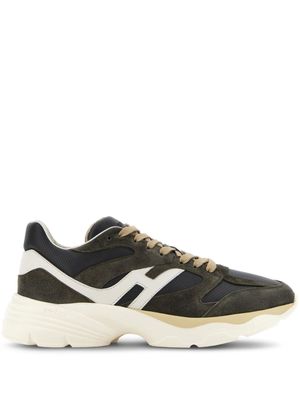 Hogan baskets en daim à empiècements - Gris