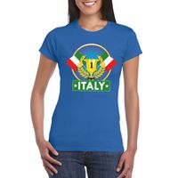 Blauw Italie supporter kampioen shirt dames - thumbnail