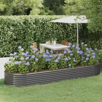 Plantenbak 322x100x36 cm gepoedercoat staal grijs Plantenbak 322x100x36 cm gepoedercoat staal grijs