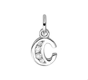TFT Bedels Letter C Zirkonia Rij Zilver