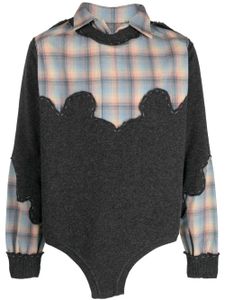 Maison Margiela x Pendleton pull à empiècement contrastant - Gris