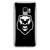 Angry Bear (black): Samsung Galaxy S9 Transparant Hoesje - thumbnail