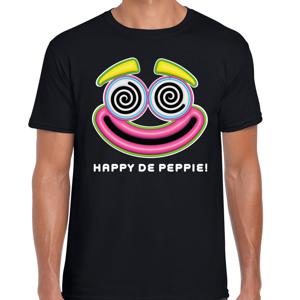 Foute Party T-shirt voor heren - happy de peppie - zwart - carnaval/themafeest
