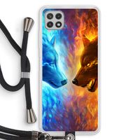 Fire & Ice: Samsung Galaxy A22 4G Transparant Hoesje met koord Fire & Ice: Samsung Galaxy A22 4G Transparant Hoesje met koord