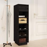 Schoenenkast 30x34x105 cm massief grenenhout zwart