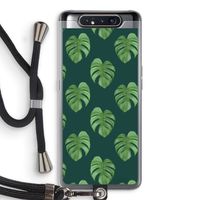 Monstera leaves: Samsung Galaxy A80 Transparant Hoesje met koord