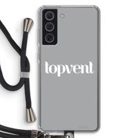 Topvent Grijs Wit: Samsung Galaxy S21 FE Transparant Hoesje met koord
