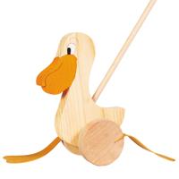 Goki houten duwfiguur pelikaan