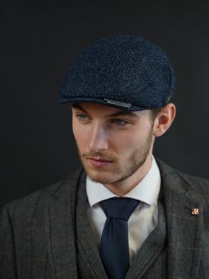 Heather Highland Pet | Harris Tweed | Klassieke Flat Cap | Blauw | Peaky Blinders