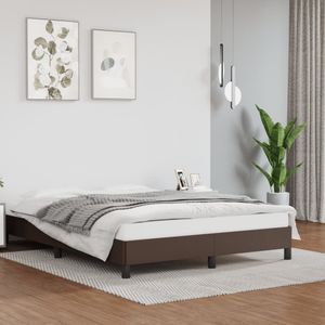 Bedframe kunstleer bruin 140x200 cm