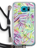 Tropical Palms Blue: Samsung Galaxy S6 Transparant Hoesje met koord