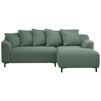 Bank Elsa met chaise longue rechts - stof Eden - saliegroen - Leen Bakker