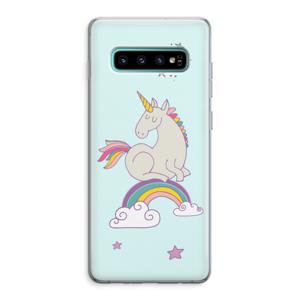 Regenboog eenhoorn: Samsung Galaxy S10 Plus Transparant Hoesje