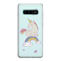 Regenboog eenhoorn: Samsung Galaxy S10 Plus Transparant Hoesje - thumbnail