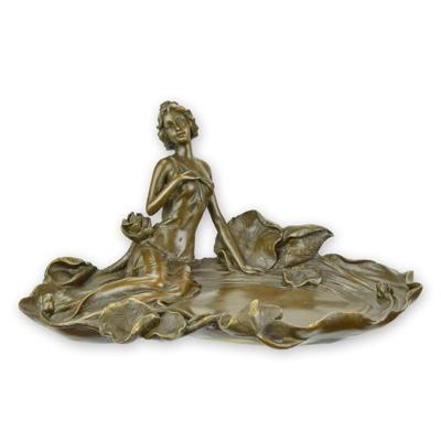 A BRONZE CARD TRAY