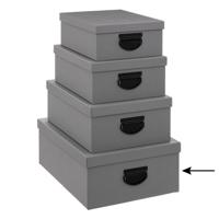 5Five Opbergdoos/box - 2x - donkergrijs - L39 x B30 x H16 cm - Stevig karton - Industrialbox