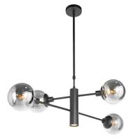 Steinhauer Hanglamp Constellation Zwart Smoke Glas Incl. Onderlicht