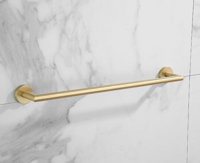 Handdoek houder SaniClear Brass | Wandmontage | Messing | Rond | Geborsteld messing - Mat goud