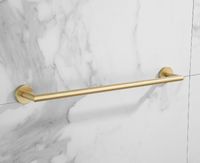 Handdoek houder Brass | Wandmontage | 60 cm | Enkel houder | Messing mat goud geborsteld - thumbnail