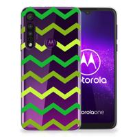 Motorola One Macro | TPU bumper | Zigzag Groen