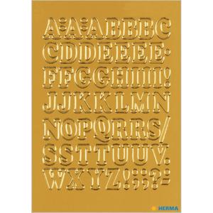 Herma Stickervellen - 54x stuks - alfabet A-Z - letter stickers - 12 mm - goudkleurig