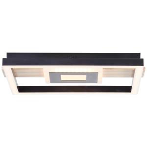 Brilliant Plafondlamp Baldo vierkant zwart met hout G99913A76