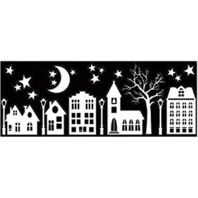 Kerst raamstickers Huisjes - vel van 34 x 28 cm - raamdecoratie