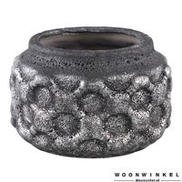 Kenzo Grey cement pot round smaller border M - thumbnail