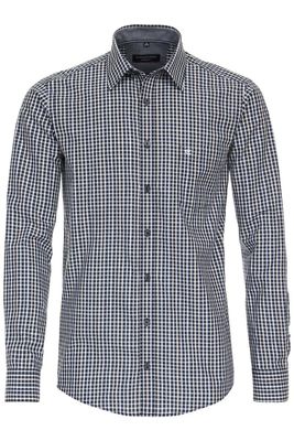 Casa Moda Casual Casual Fit Overhemd donkerblauw, Motief