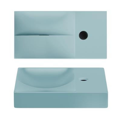 Clou Vale fontein 38 cm met kraangat rechts mat blauw keramiek CL/03.38161.01.R