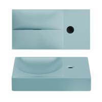 Clou Vale fontein 38 cm met kraangat rechts mat blauw keramiek CL/03.38161.01.R Clou Vale fontein 38 cm met kraangat rechts mat blauw keramiek CL/03.38161.01.R