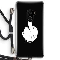 Middle finger black: Xiaomi Mi Mix 2 Transparant Hoesje met koord