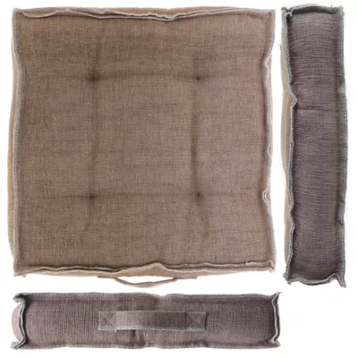 Boxkussen rib 45x45x8 cm coconut