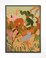 Urban Cotton Wandkleed 'Spring Frolic' 110 x 145cm in Floating Frame - black Urban Cotton Wandkleed 'Spring Frolic' 110 x 145cm in Floating Frame - black